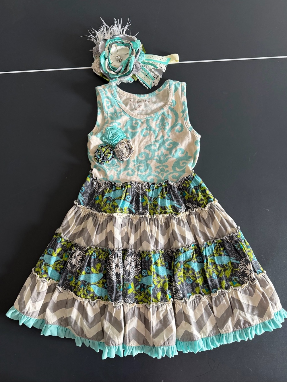 Size 3 Mustard Pie Dress with Headband